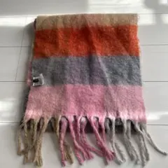 FREAK'S STORE ボリューム チェック フリンジ マフラー