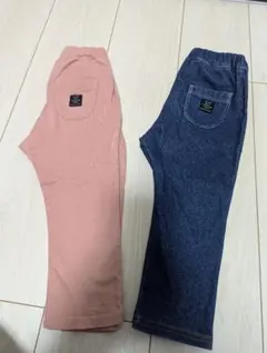 アプレレクール　7dayspants デニム風とピンクパンツ2点セット 90cm