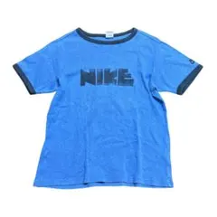 NIKE リンガーTシャツ ロゴプリント　古着　ブルー L 8#a
