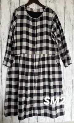 美品　サマンサモスモス　チェック柄長袖ワンピース　ゆったり　ギンガムチェック