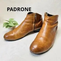 PADRONEパドローネ　サイドジップ　レザー　ショートブーツ　ブラウンのサムネイル