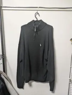 U.S. POLO ASSN. ハーフジップ ニット Mサイズ ブラック