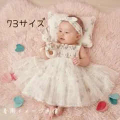レースワンピース 73cm バタフライ うさぎ ベビー服 ワンピース レース
