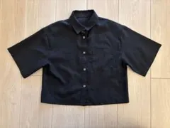 【美品】GU ジーユー　クロップドシャツ(5分袖)