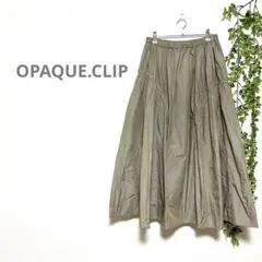 【OPAQUE.CLIP】ロングスカート　大きいサイズ　光沢感　ウエストゴム　Lのサムネイル