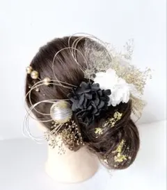 no.4918 成人式髪飾り　成人式　卒業式　髪飾り　ヘアアクセ　金箔　水引