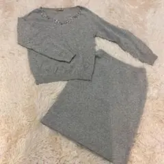 値下げしました！！♡Apweiser-riche♡襟ビジューニットセットアップ