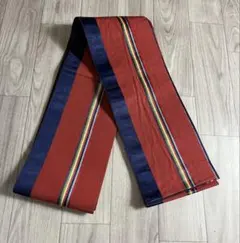 半幅帯　浴衣帯　洒落帯　○ 正絹　縞　ストライプ○w13