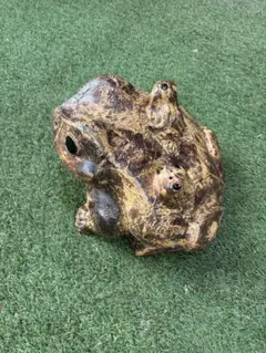 【信楽焼】特大30cm 親子カエル 置物 陶器 蛙 縁起物 開運 金運 子宝