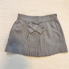 『美品☺︎』べべ　グレー リボン付き プリーツスカート　100センチ