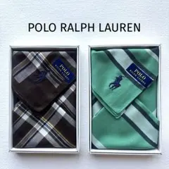 【新品未使用】POLOラルフローレン　チェック＊ストライプ大判ハンカチ2枚セット