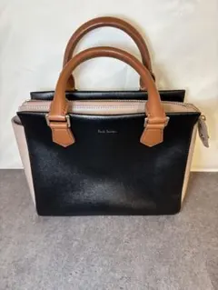 美品Paul Smith ハンドバッグ 黒/ベージュ/茶色