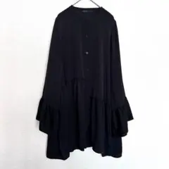 ティアードブラウス チュニック ぺプラム アシンメトリーミニワンピース フリル