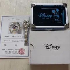 新品未開封元箱あり天然ダイヤミッキーマウス80周年レディース腕時計 鑑定書あり