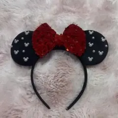 ディズニー ミニー カチューシャ スパンコール パール