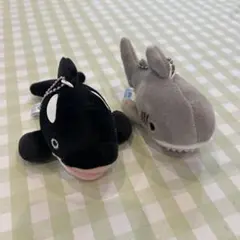 シャチとサメのぬいぐるみキーホルダー