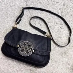 【美品】トリーバーチ アマンダ ショルダーバッグ 黒 レザー 肩掛け 斜め掛け
