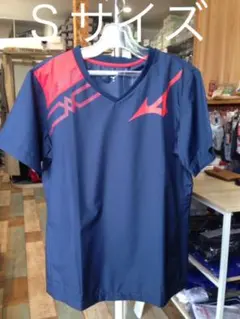 ミズノ 半袖 ブレーカーシャツ ピステ ユニセックス ネイビー レッド Sサイズ