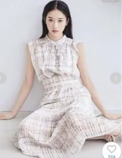 SNIDEL Sustainableフリルワンピース IVR 0 正規品