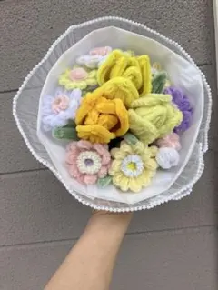 モールフラワー　枯れない花　春色ブーケ　花束　横向きに置いて飾れる