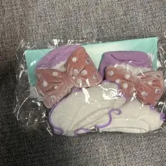 【KP DECO】ベビー靴下 ドット柄リボン付き