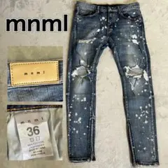 mnml スケルトン 骨 デニム 裾ダメージ加工 w30 - メルカリ