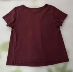 ブラウンカラー 半袖カットソー美品Мスクロールのサムネイル