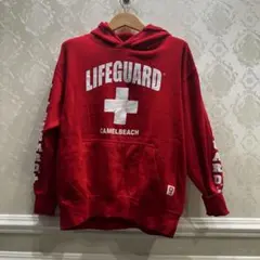 LIFEGUARD ライフガード パーカー キャメルビーチ 赤 L ダメージ