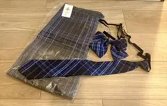 コスプレ衣装 制服 スクール スカート リボン ネクタイ ネイビー 未使用