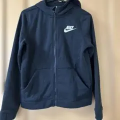 【NIKE kids】美品ブラックパーカー フロントジッパー Lサイズ