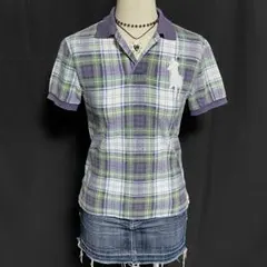 y2k ラルフローレン ビッグポニー ポロシャツ チェック 平成女児 平成ギャル