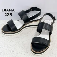 極美品◆ DIANA ダブルベルトサンダル ウェッジヒール 本革 厚底　22.5のサムネイル