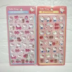 ハローキティボンボンドロップシール２種類　 海外製　 中は硬いシール