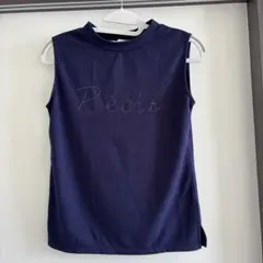 ikka ネイビー タンクトップ M Récit刺繍入り