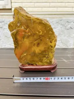 天然藍田玉 靠山石 山水景観置物 高級木製台座付き - メルカリ