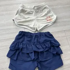 ハーフパンツセット XS クリーム・ネイビー　水陸両用パンツ