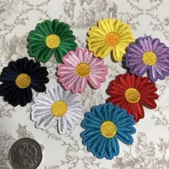 送料込　花　刺繍　ワッペン　アップリケ　セット