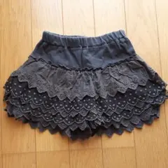 女の子　９０　フリルキュロット　ショートパンツ　フォーマルにも　レース