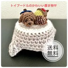 トイプードル あみぐるみ どんぐり 松ぼっくり 置物　インテリア　雑貨　うちの子のサムネイル
