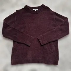 GLOBAL WORK バーガンディ クルーネックセーター L