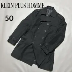 クランプリュス オム＊トレンチコート　ショート丈　ベルト付　黒　メンズ 50