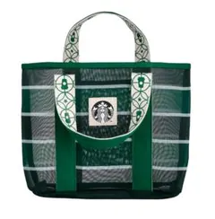 スターバックス 台湾限定 漁師網 ハンドバック レトロ柄ハンドル付き手提げ