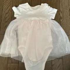H&M リボン付きドレス　ロンパース　ワンピース　女の子　6M チュール　ピンク