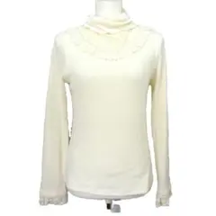 axes femme フリル付きハイネック ニット アイボリー バレエコア M