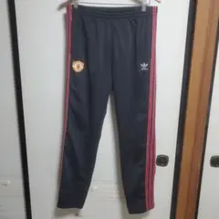【美品】アディダスオリジナルス　マンチェスターU　トラックパンツ　2XL　黒赤