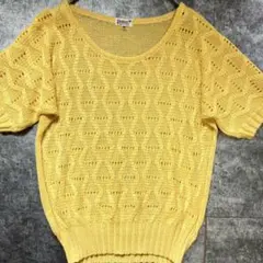 【美品】HERNO ヘルノ 半袖ニット イエロー イタリア製 44のサムネイル