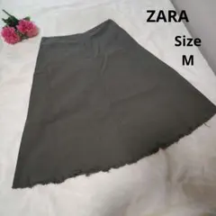 【かわいい☆ZARA TRAFALUC】カーキ　コットンスカート　サイズM