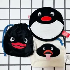 PINGU ピングー ガチャガチャ カプセルトイ 巾着　もこもこポーチのサムネイル