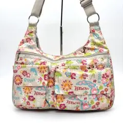 【美品】レスポートサック ショルダーバッグ　大容量　マルチカラー　ハワイ　花
