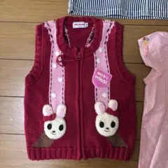 ミキハウス　ニットベスト　うさこ　80